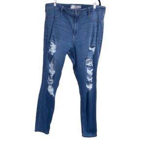 Hollister jean leggings curvy ultra high‎ rise waist skinny distressed stretch